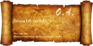 Osvald Artúr névjegykártya